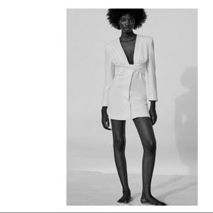 Draped Jacket Dress Ecru Zara